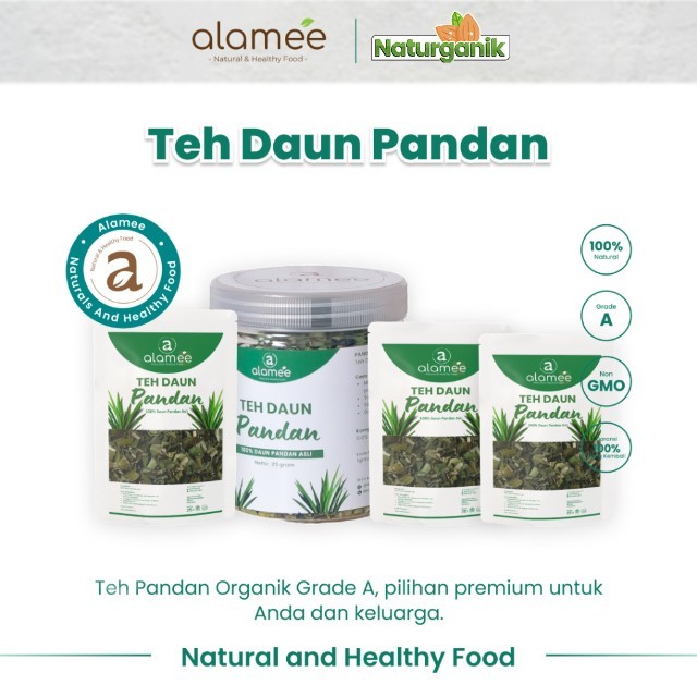 

ALAMEE Teh Daun Pandan Kering Leaf Tea Organik Premium Naturganik