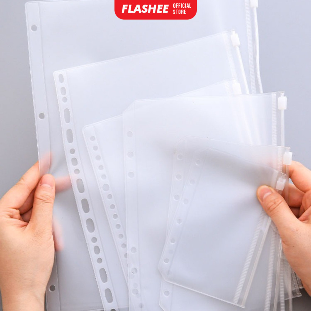 

Zipper Binder A5 B5 A6 Organizer Kantong Zipper Transparan Waterproof Pouch Resleting
