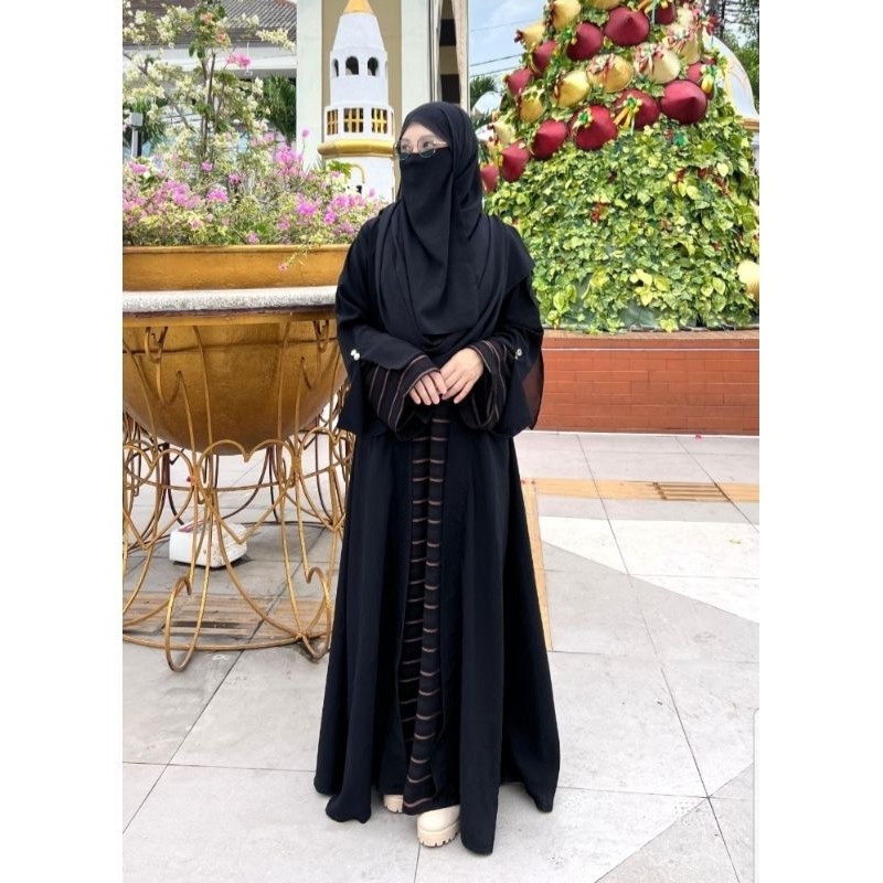 READY STOCK XL new ABAYA NAZWA HIKMAT original brand alnoor niqob gamis terbaru abaya cantik khas sa