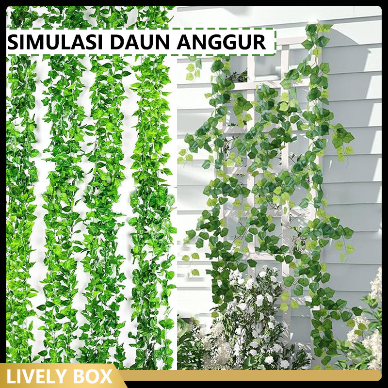 Simulasi Daun Anggur/Daun Anggur Plastik / Daun Anggur Rambat Ivy Artificial/daun Dekor