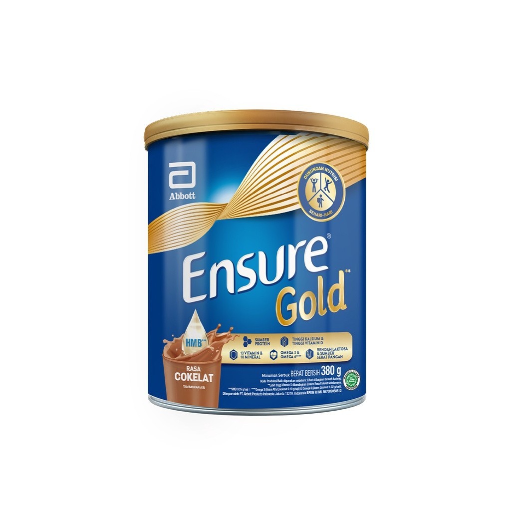 

(Aceh) Ensure Gold HMB Cokelat 380 g - Nutrisi Dewasa Rendah Laktosa
