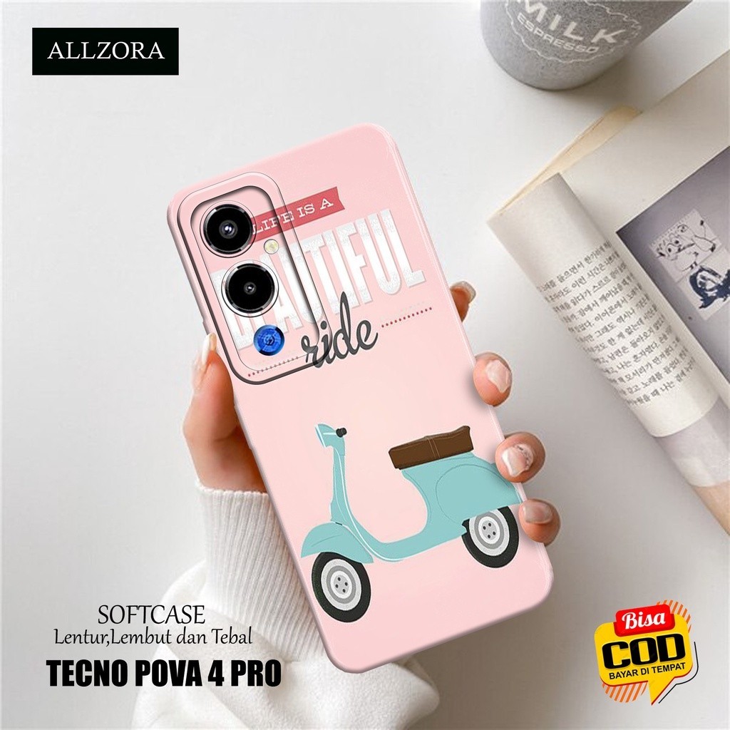 Softcase Hp Tecno Pova 4 Pro Terbaru - Casing Hp Tecno Pova 4 Pro Terbaru - Fashion Case VESPA - Cas
