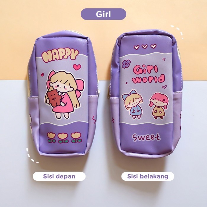 

New Arrival TOKKADO Hakko Pencil Case Kotak Pensil Besar Pouch Anak Sekolah Lucu - Girl