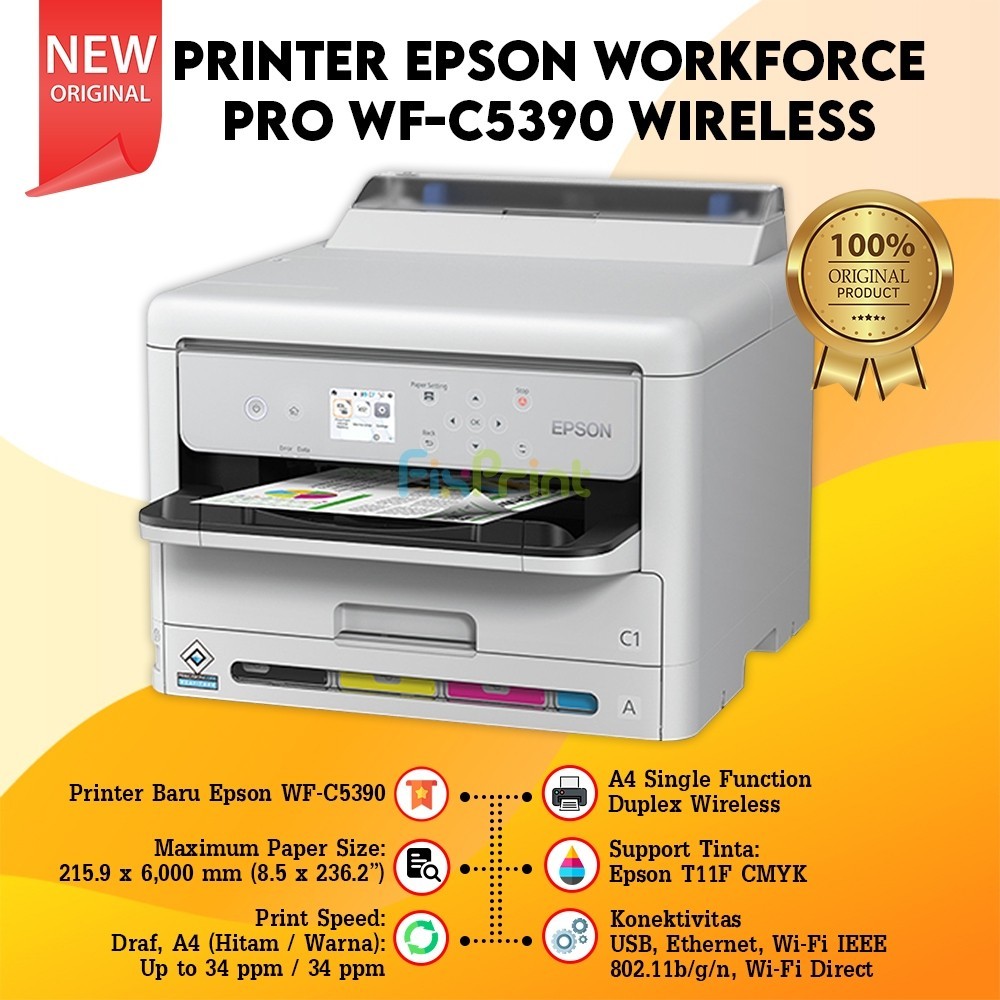 Printer Epson Workforce Pro WF-C5890 (Print-Scan-Copy, Wireless, Fax, ADF) Workforce WF-C5390