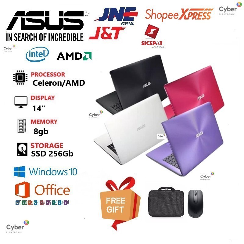 free printer Laptop Asus intel celeron RAM 8GB SSD 256GB FREE MOUSE + TAS