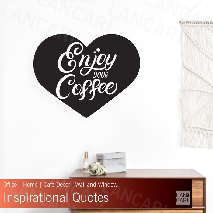 Sticker Sticker Cutting Coffee Love Kafe Shop Dinding Kaca window
