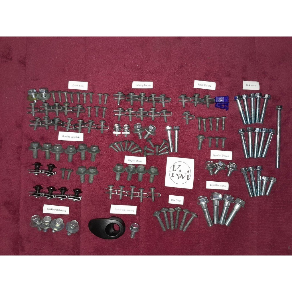 Baut Motor COD Baut Body Honda Vario 110 karbu-Baud Body Lengkap Vario Lama fullbody