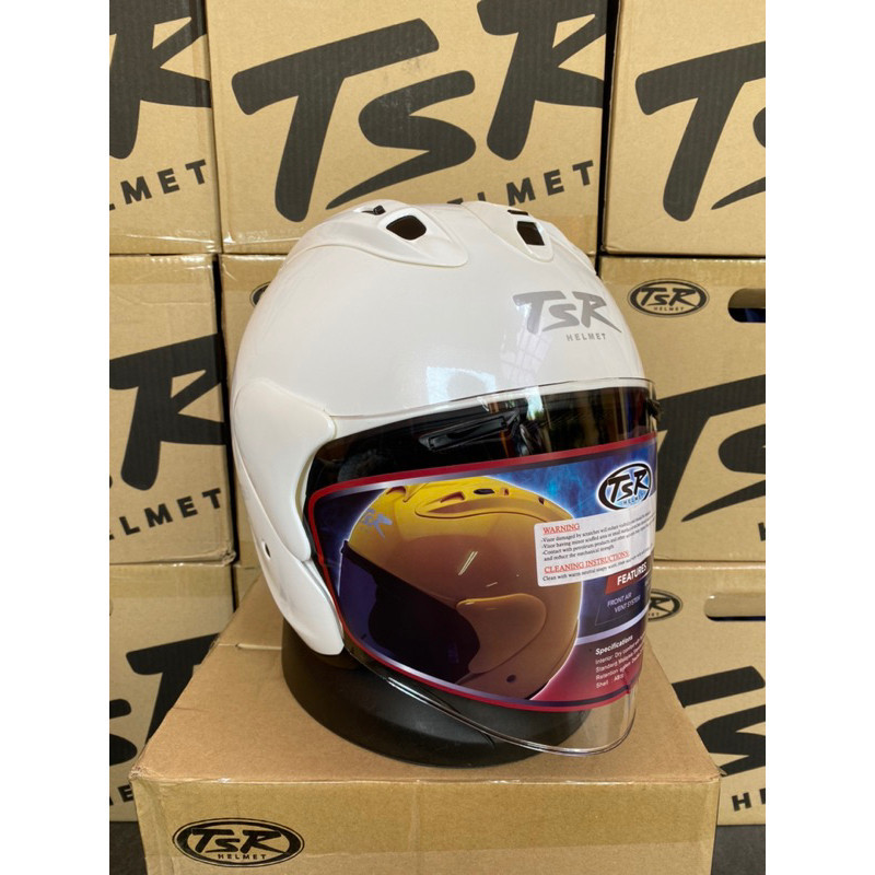 Helm TSR RAM 5 White / White Glossy / Putih | Helmet Half Face TSR