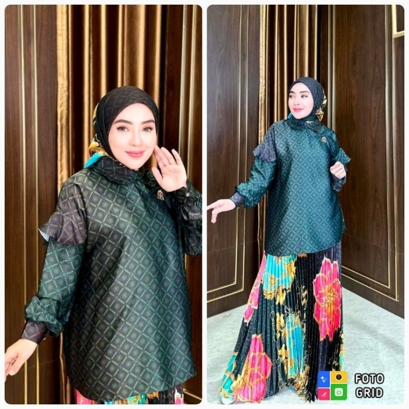 SETELAN ROK + HIJAB  SHELLASAUKIA TERBARU ORIGINAL