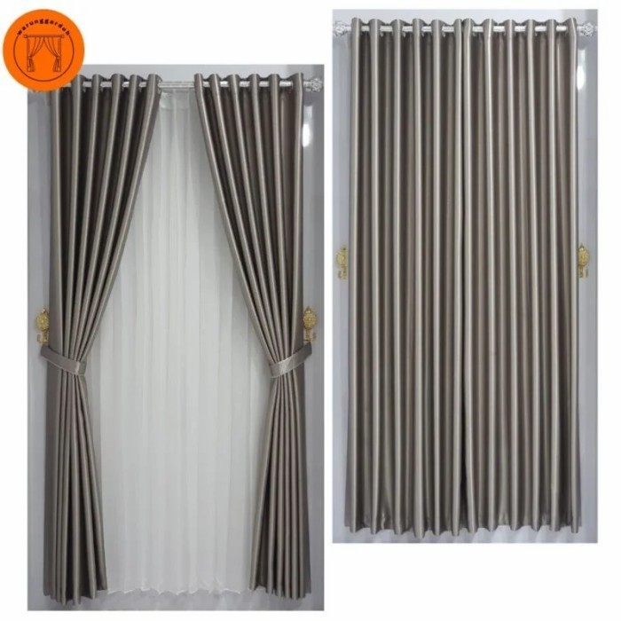 Gorden polos/Gorden blackout/Gorden pintu jendela - silver, L140cm T220cm