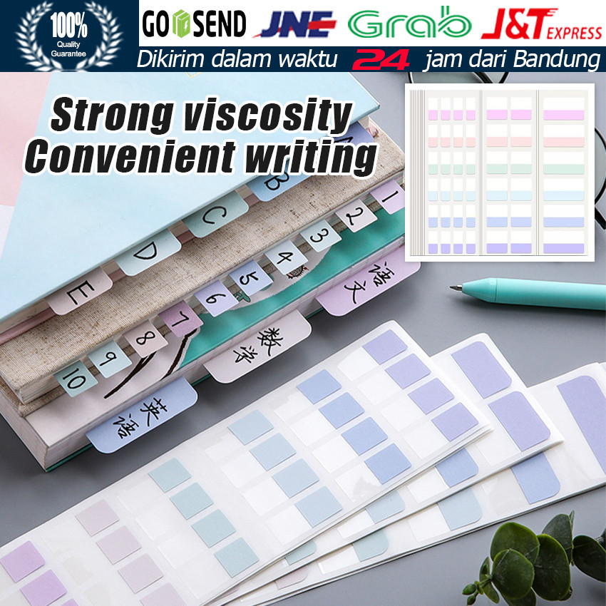 Label Warna Warni Macaron Kuno Sticky Note Stiker Pembatas Buku Memo Paper Flags Index Stickers Semi