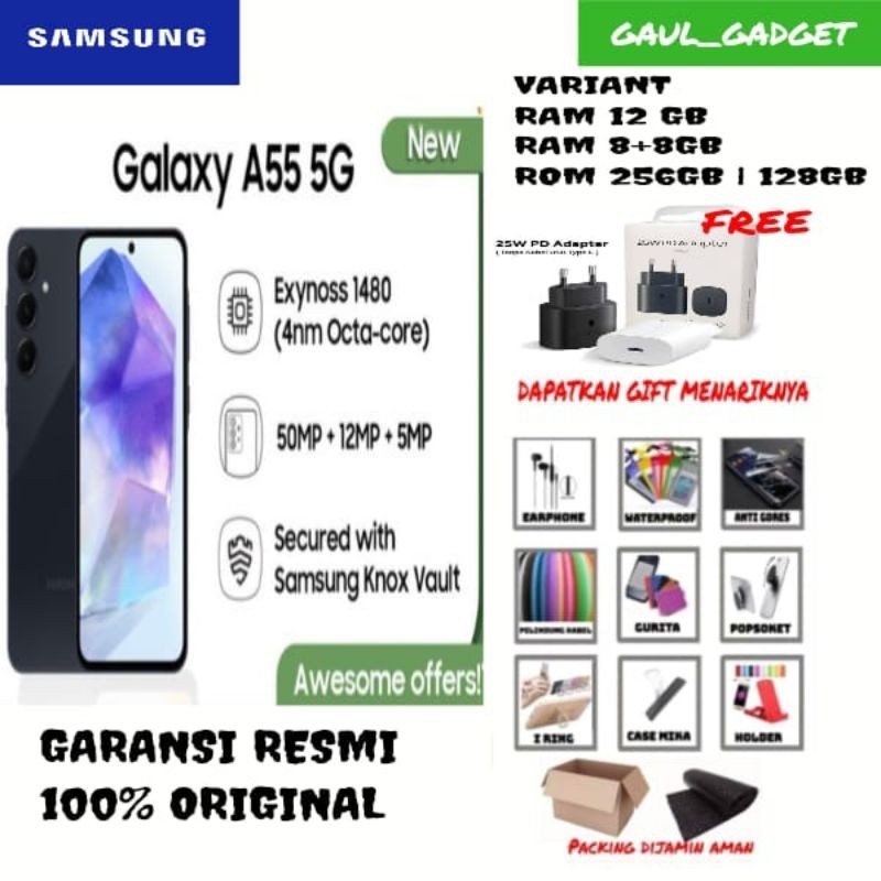 SAMSUNG A55 5G 12/256 SAMSUNG A55 8/256 SAMSUNG A54 5G 8/256 SAMSUNG A54 5G 8/25 GB GARANSI RESMI SA