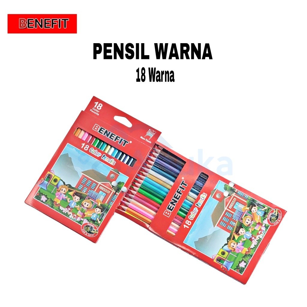 

Pensil Warna 18 Warna Benefit Non-Toxic