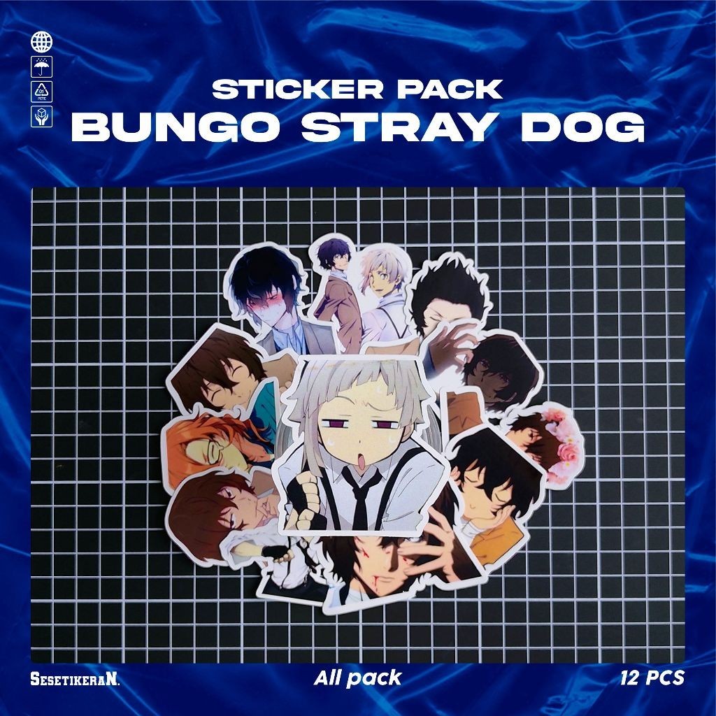 

COD✨ Sesetikeran Pack Stiker Anime Bungo Stray Dogs Sticker Cute Keren Untuk Koper Laptop Skateboard