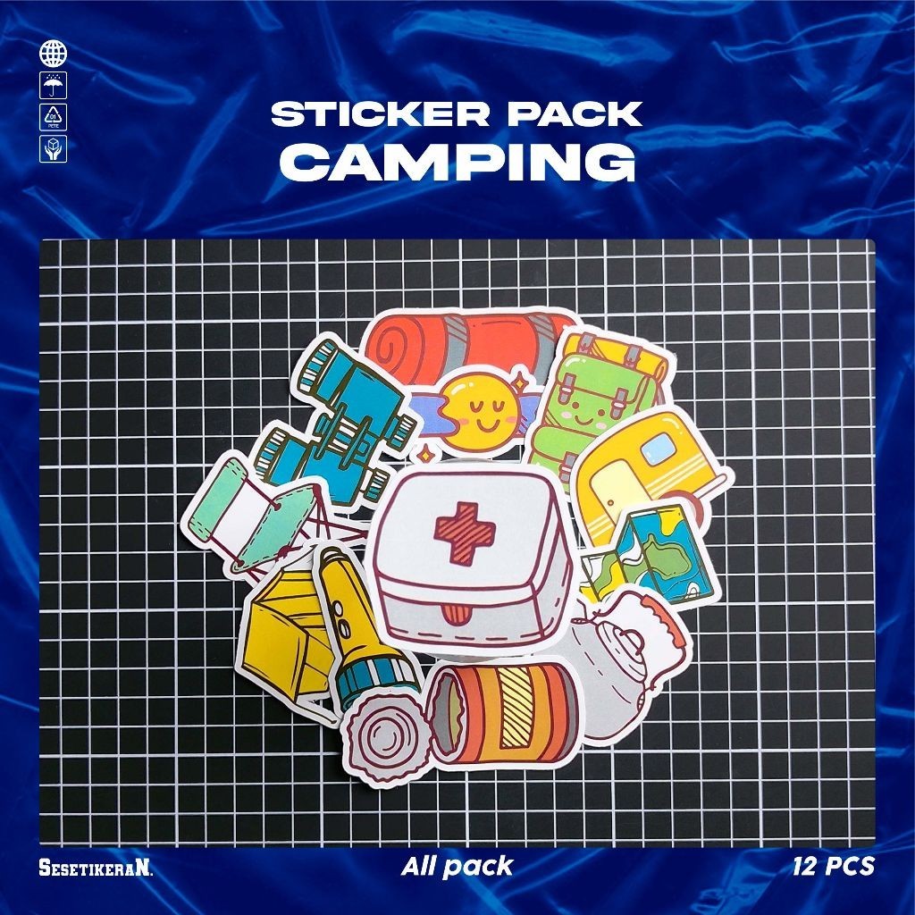 

COD✨ Sesetikeran Stiker Pack Mobil / Hiking / Camping / Travel Petualangan Untuk Koper Laptop Skateboard