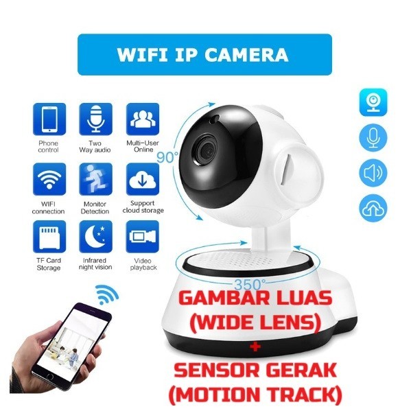 CAMERA CCTV WIFI Panorama Lampu Bohlam Wireless SMART CAMERA V380 Pro ( Bisa Lihat dari HP ) / MEMOR