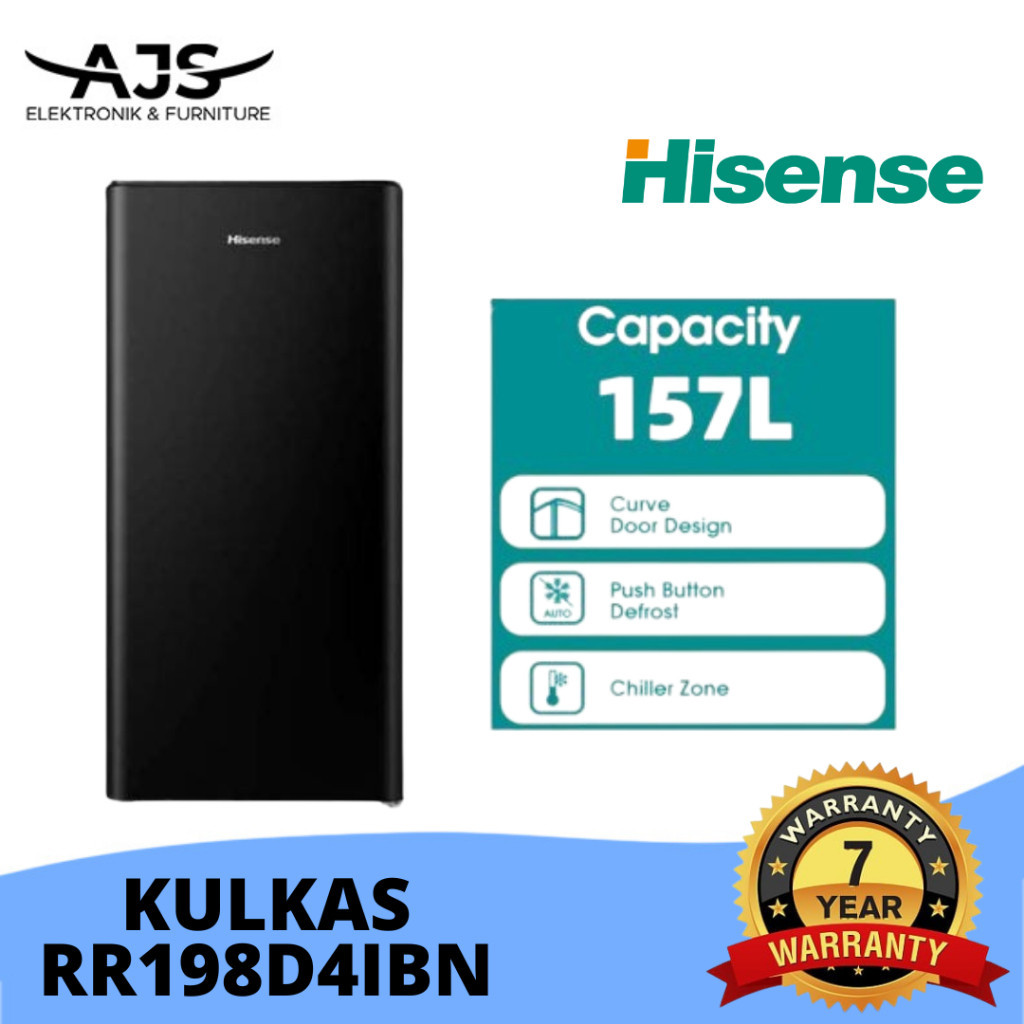 HISENSE KULKAS 1 PINTU RR198D4IBN - 157 Liter RR 198 D4IBN || RR 198