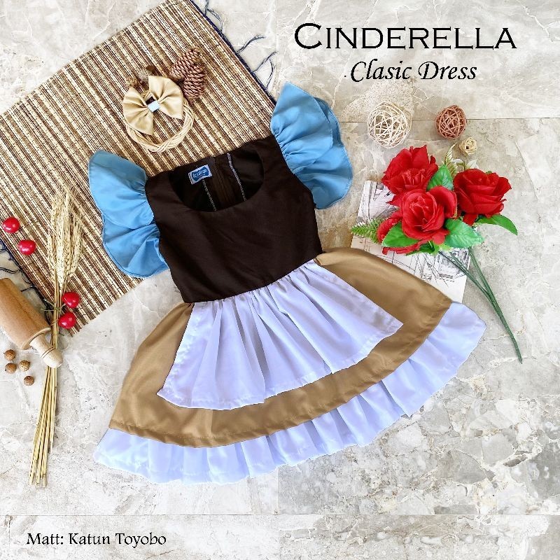 dress cinderella anak dan dewasa/kostum cinderella anak dan dewasa/cinderella cosplay/baju princess