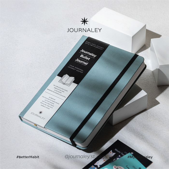 

Journaley Bullet Journal Notebook Planner A5 150 gsm | Soft Teal - Extra B. Wrap