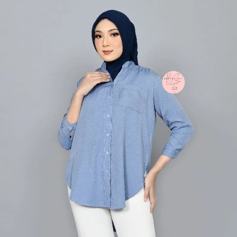 BRANDSTORE - Kemeja Shakila Botega Jumbo Atasan Tunik Wanita Polos Kasual/ GAMIS MODEL BARU MURAH