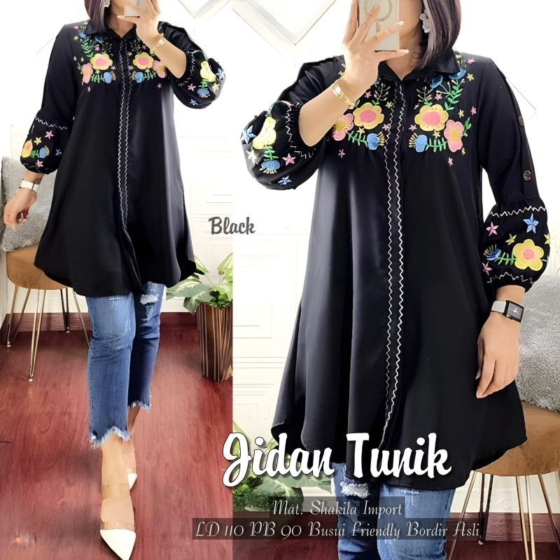 MUMU - Jidan Tunik Atasan Shakila Bordir Premium By Mumufashion Grosir Solo Bisa Cod/ GAMIS MODEL BA