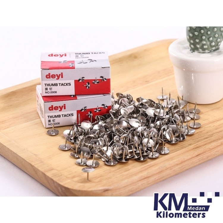 

80pcs PUSH PIN JARUM TEKAN PAKU SEKOLAH KANTOR PAKU PAYUNG KLIP CLIP DINDING PAPAN