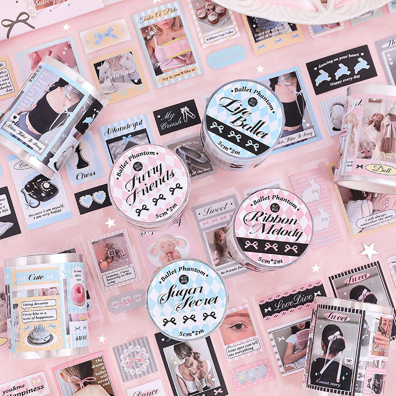 

[HARU] Ballet Phantom Series sticker Roll Journaling Kit Journal Scrapbook Masking Tape