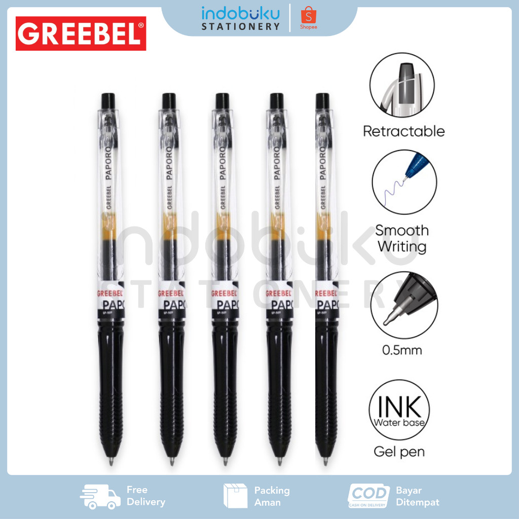 

Pulpen Gel Pen Greebel Paporo 0.5mm GP-507 - ( 1 PCS )