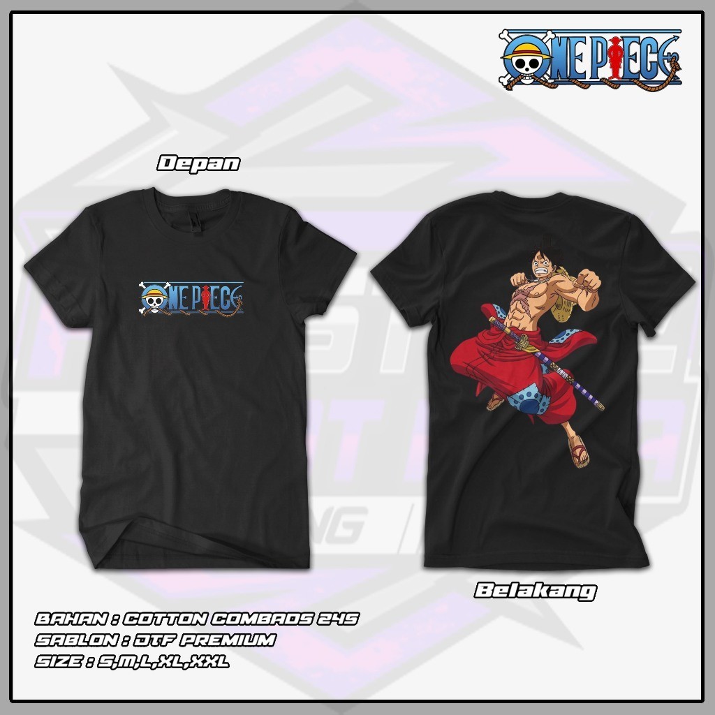 Kaos One Piece Vol.2 - Luffy Negeri Wano - Monkey D Luffy - Nakama One Piece - Kaos Katun