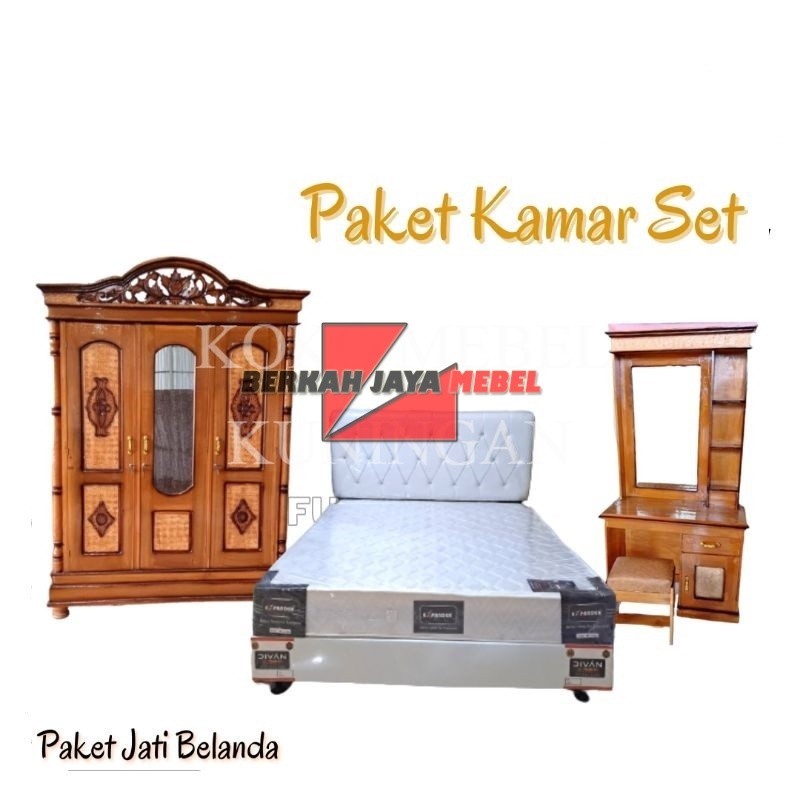 (COD) Paket Lamaran Seserahan Furniture Kamar Set / Spring bed Full Set 160x200 / Paket Lamaran No 2