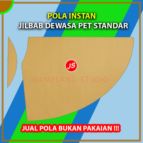 Pola Instan Jilbab Bergo Dewasa Pet Standar | Aneka Pola