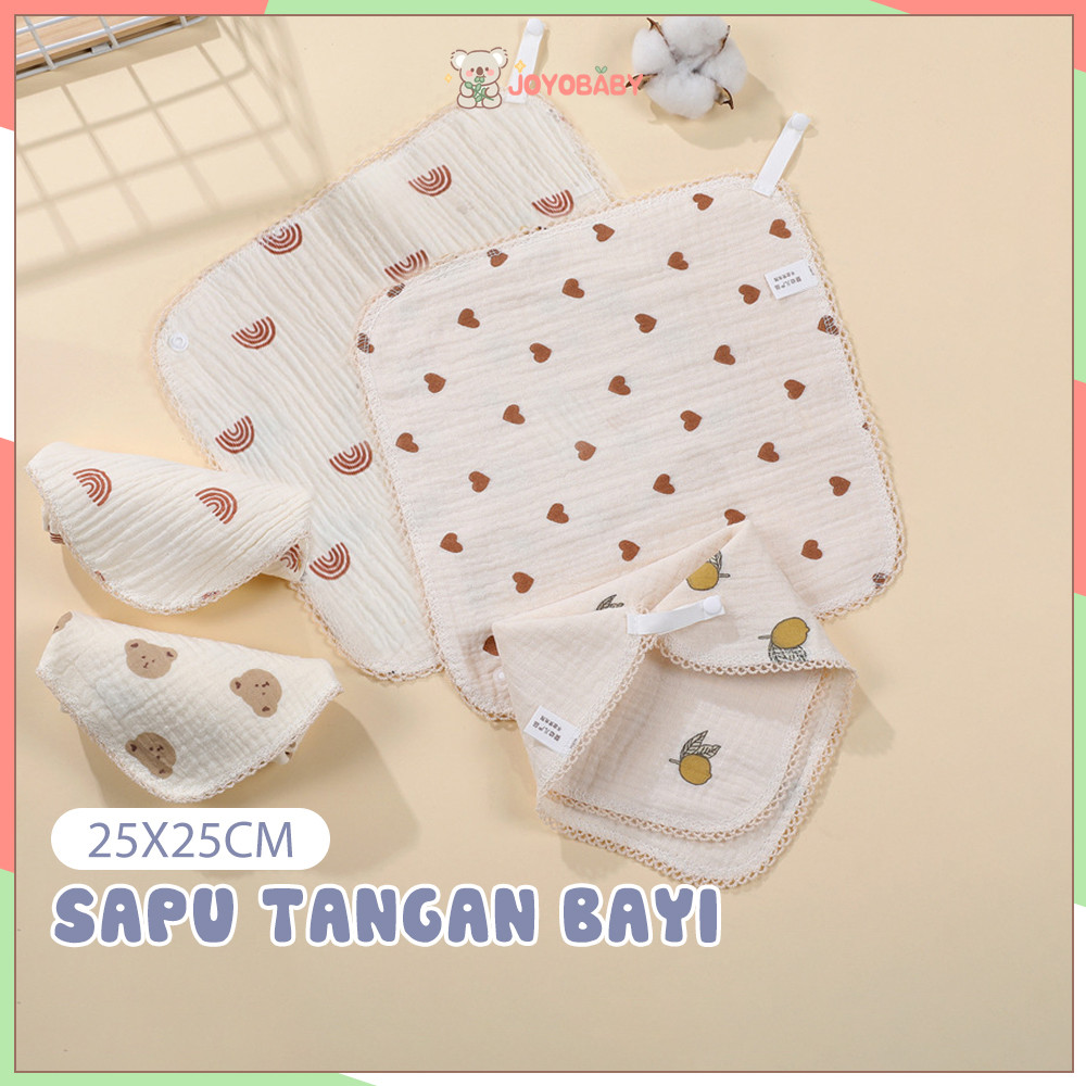 JOYOBABY COD  Sapu Tangan Bayi Sapu Tangan kain kasa Bayi Waslap Bayi Katun 25*25Cm 4 Layer