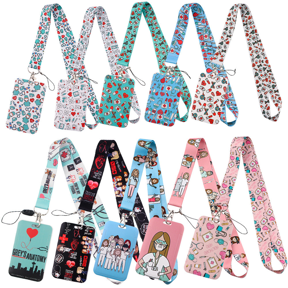 Medical Credential Holder Grey Anatomy Lanyards for Key Neck Strap For Card Badge Gym Keychain Keyri