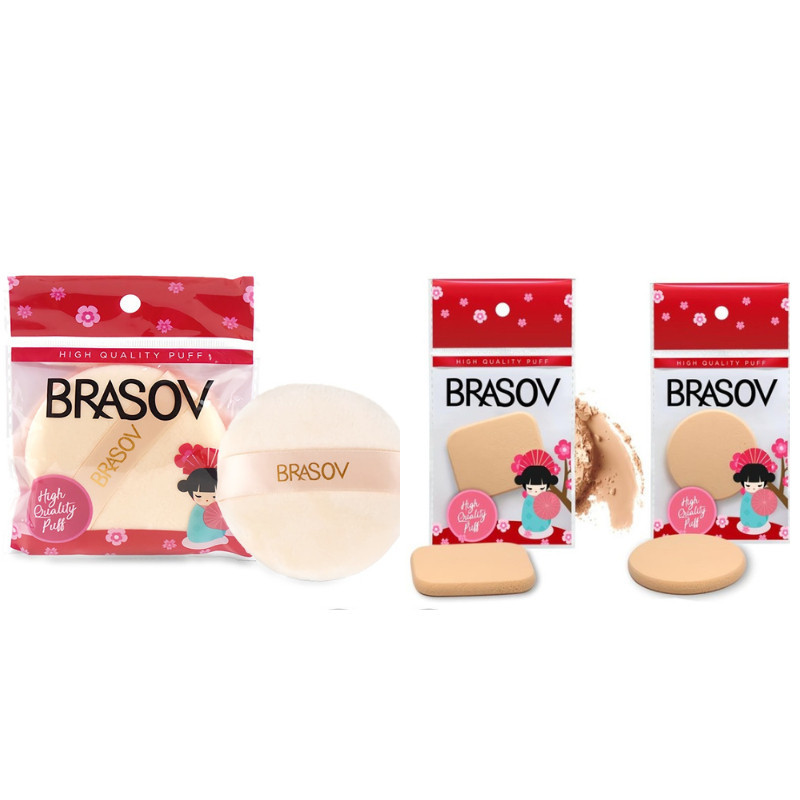- BRASOV Spons Bedak Bulat Tebal | Spons Bedak Petak | Spons Bulat Tipis | Sponge Puff Make Up