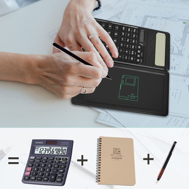 

kalkulator 6 inci (Kalkulator Surya+Notebook+Pen Layar Sentuh) 3-in-1 Anak Belajar Dan Persediaan Kantor
