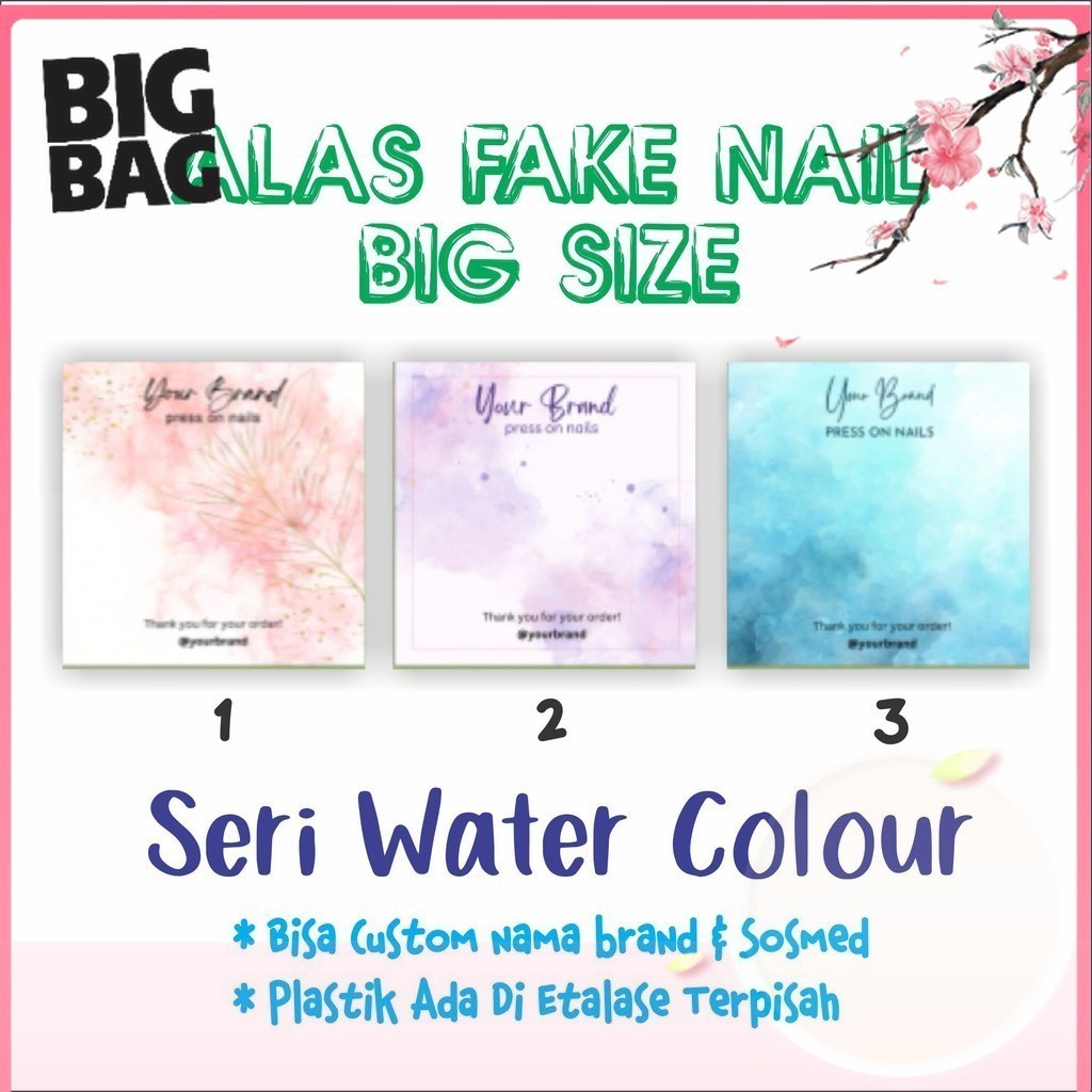Alas Fake Nail Kuku Palsu Card Packaging Free Custom Press On Nails Olshop 1 Sisi BigBAG SHOP