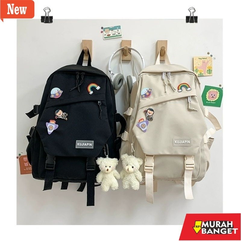 Tas lap top pria terviral- Tas Ransel Fashion Ala Korean Tas Sekolah Ransel Wanita Kekinian LV0260