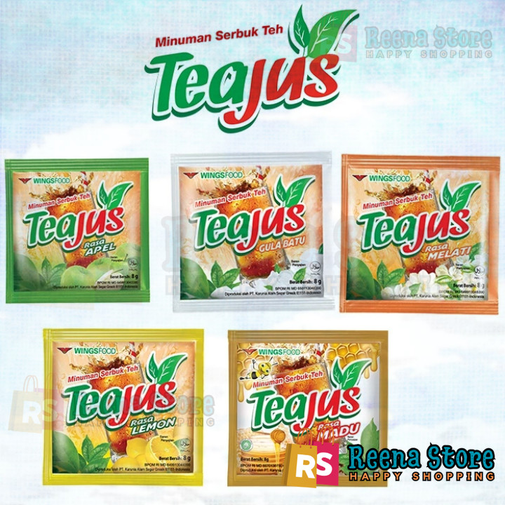 

Teajus 1 Renceng 10 pcs @ 7 gr (gula batu, melati, lemon, apel, dll) - Reena Store