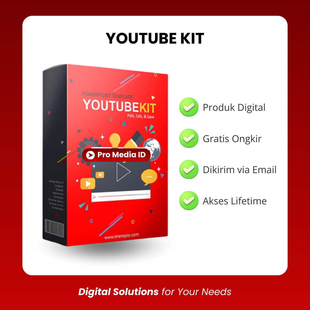 Youtube Kit Desain Powerpoint Template PPT untuk Branding Channel