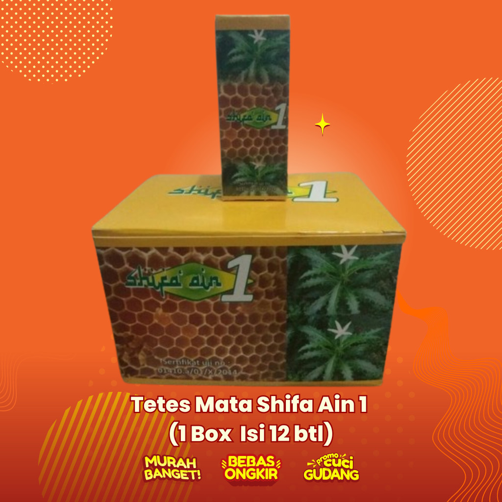 (PAKET 1BOX ISI 12Btl) Shifa Ain 1| Syifa ain Obat Herbal Tetes Mata Agar Mata Jernih Tidak Merah & 