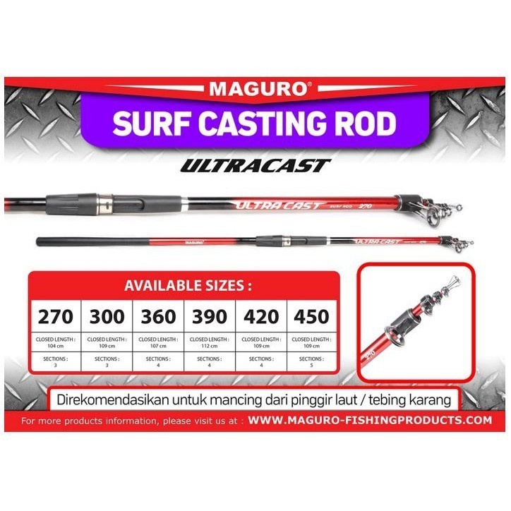 Joran Surf MAGURO ULTRA CAST | Pilih Ukuran | Rod Pasiran | Pinggir Pantai