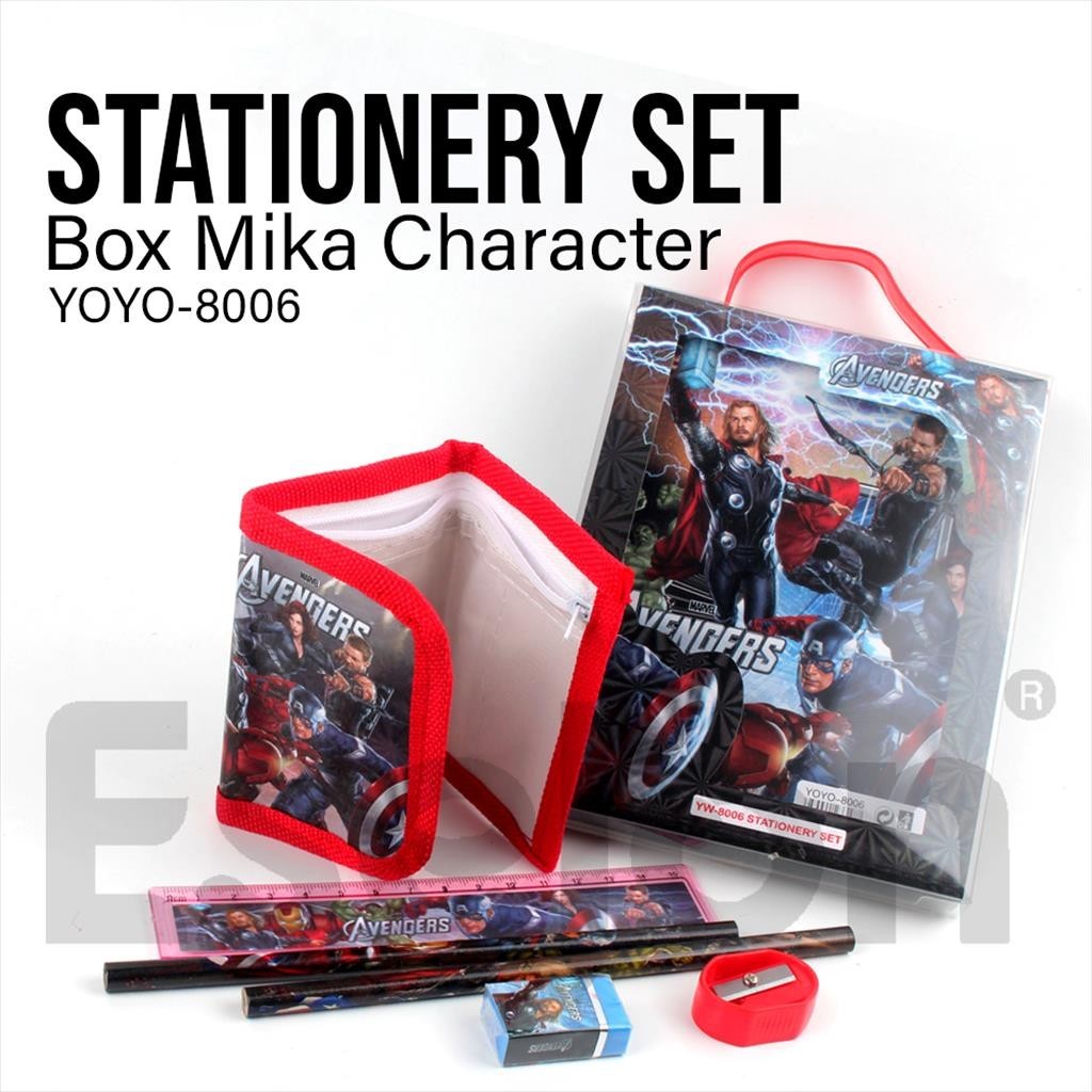 

Stationery Set 6in1+DOMPET 8006 Box Mika / Paket Alat Tulis Set