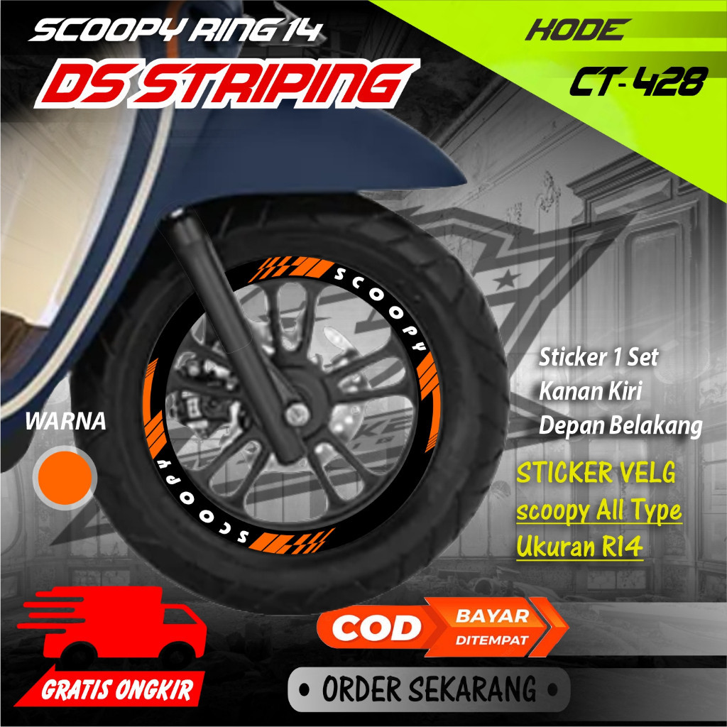 Ct-428 Cutting Stiker Variasi Velg Motor Scoopy Ring14