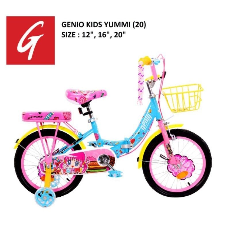 SEPEDA ANAK PEREMPUAN MINI LIPAT GENIO YUMMI 12 / 16 / 18 INCH BARU SURABAYA GB-08 FOLDING BIKE