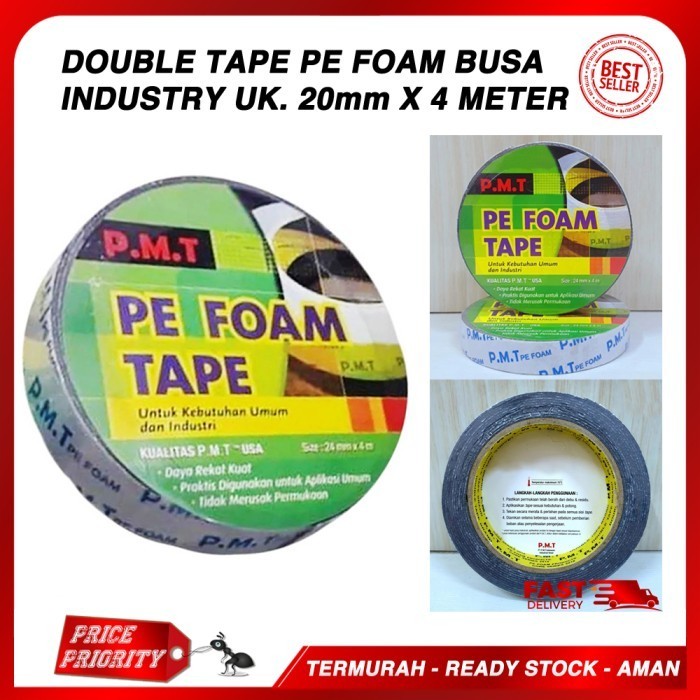 

Double Tape PE FOAM Busa 20mm x 4 Meter Solasi Busa BB Tebal Kuat PMT