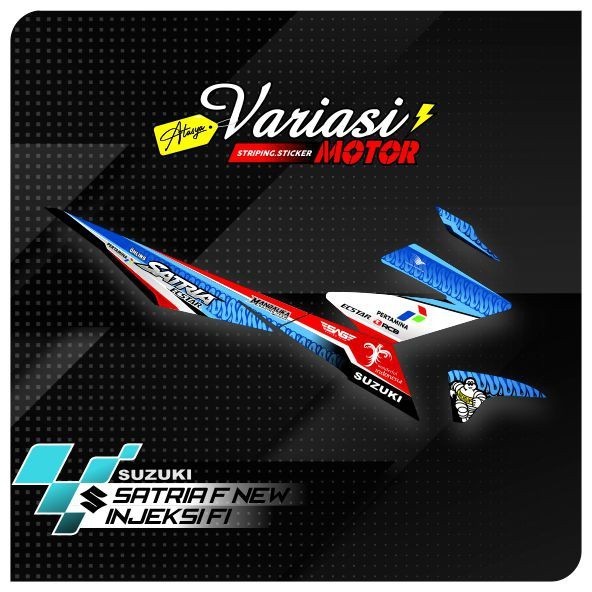 STRIPING VARIASI MOTOR SUZUKI SATRIA FU FI INJEKSI PERTAMINA MANDALIKA RACING TEAM