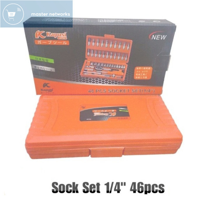 Kapusi K-9819 Kunci Sok isi 46 Pcs 1/4 Inch Shock  Set Koper