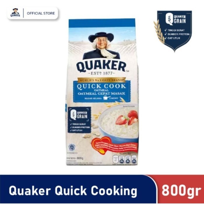 

[Terbaru] Quaker Quick Cooking Oatmeal 800 Gr