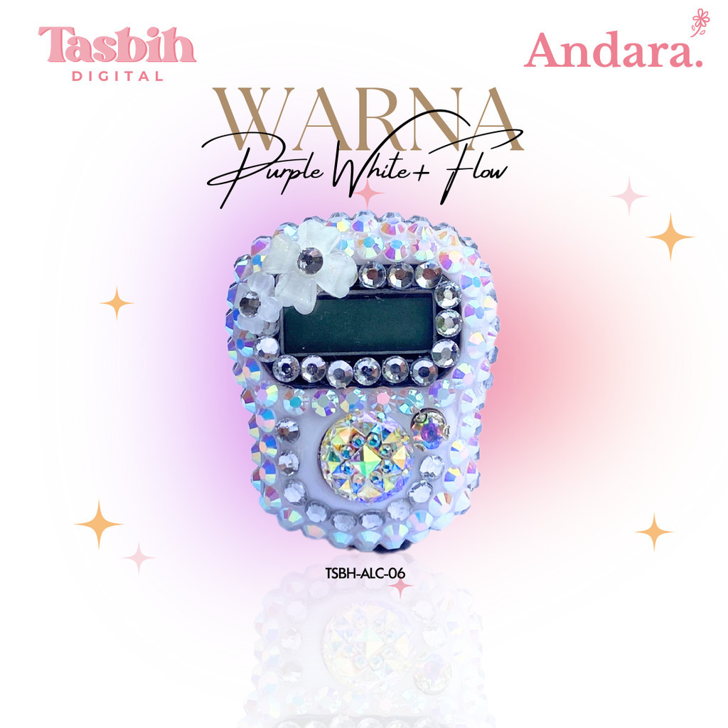 Tasbih Digital Basic Oval Swarovski resin tasbih lucu murah tasbih digital swarowski - Andara-06