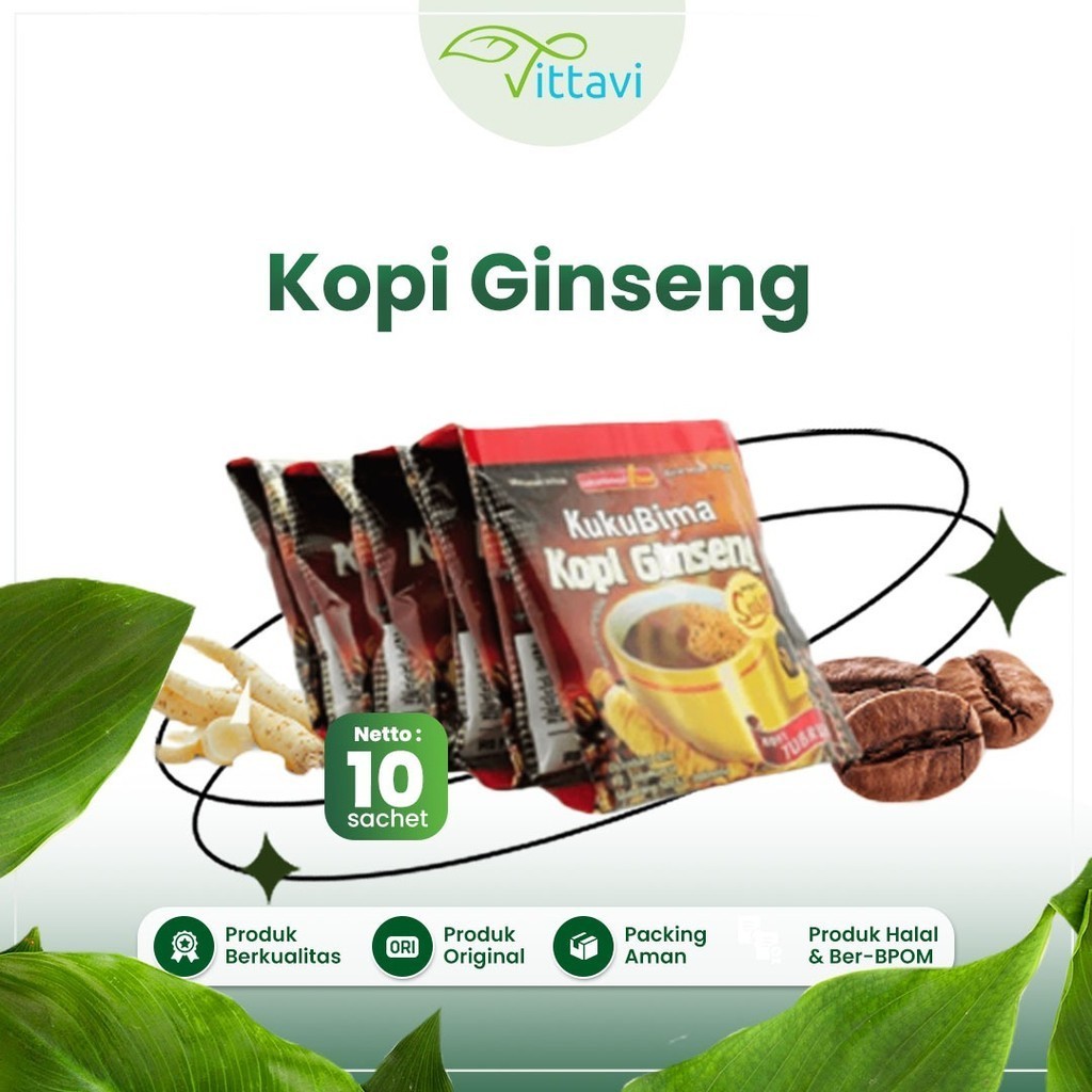 

Kopi Ginseng Kuku Bima 10 sachet - Minuman Hangat, Menyegarkan Badan